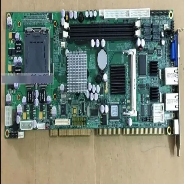 Main image of 97B motherboard, full-size CPU card, industrial motherboard 1.0, and network card.