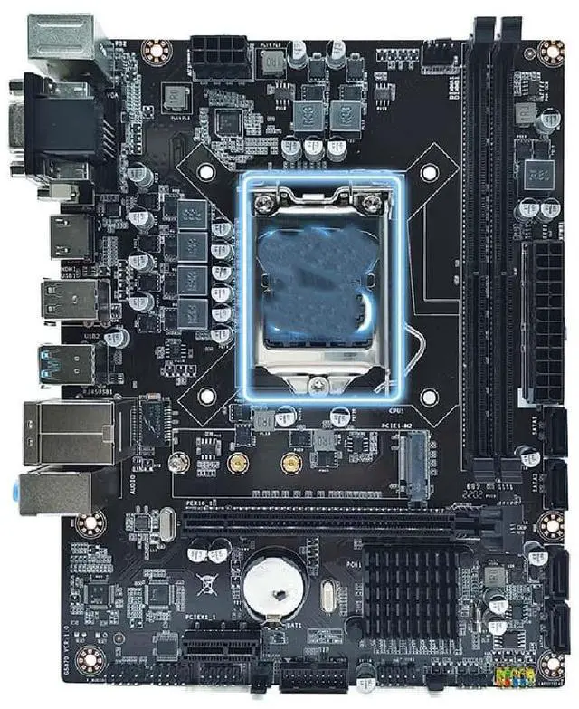 Main image of The H510 desktop motherboard supports 1011th generation CPUs and 1200-pin DDR4 dual-channel memory.
