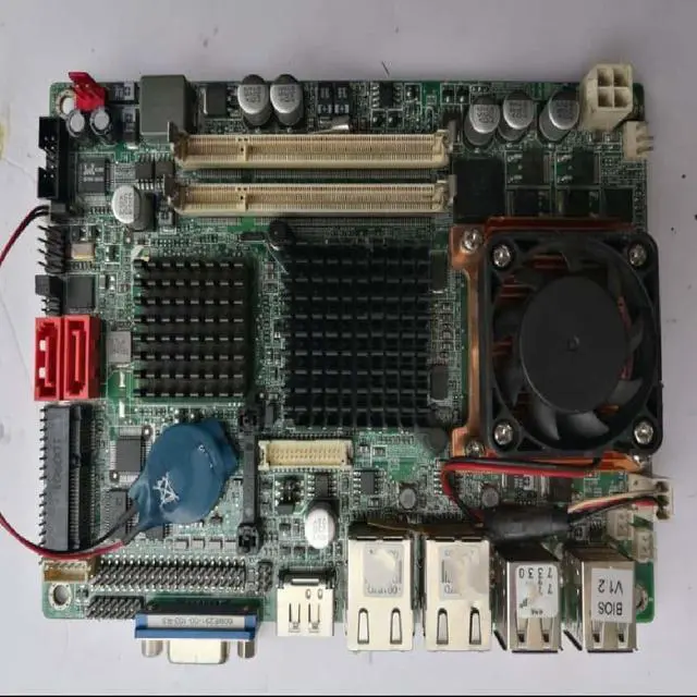 Main image of NANO-GM45A-R10: 1.03 3.5-inch embedded industrial motherboard with PC/104 interface, 2 LAN ports, CPU, and memory.