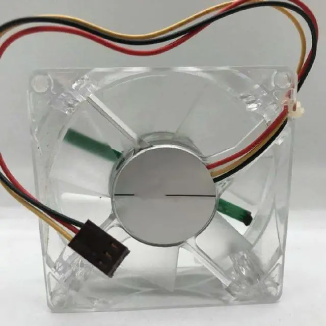 Main image of R128025SL DC 12V 0.09A 80x80x25mm Three-wire chassis power supply with silent lighting and cooling fan.