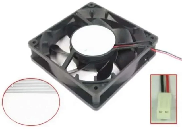 Main image of Motor 9GH1212C402, DC 12V, 0.21A, 120x120x25mm, dual-wire cooling fan.