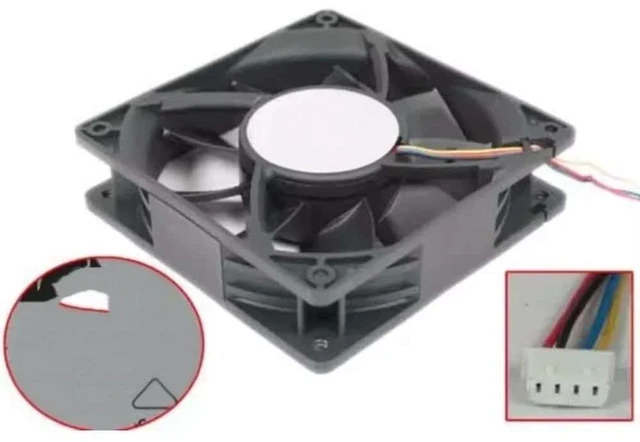 Main image of Electronic AFB1248SHF 9D98 Cooling Fan, DC 48V 0.45A, 120x120x32mm, 4-wire.