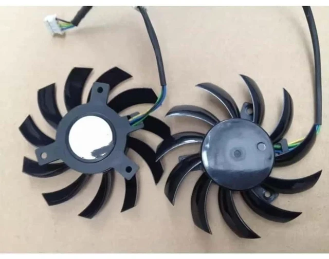 Main image of Electronic AUB0812SHB 9F1Y Dual Fan Frameless Fan DC 12V 0.40A 75mm diameter 40mm center distance 4 wires