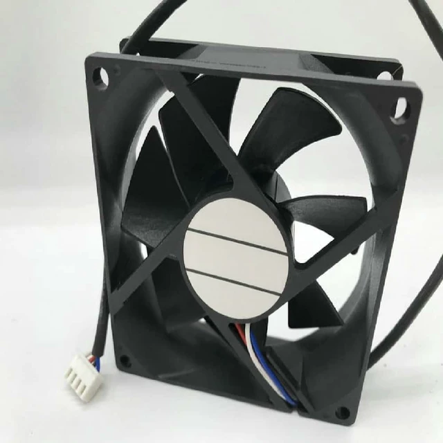 Main image of AS8025H12 80x80x25mm Four-wire 80mm Cooling Fan DC 12V 0.45A, suitable for computer CPU coolers or heatsinks.
