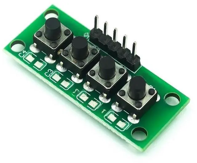 Alt view image 2 of 2 - DIY Kit 1x4 4 Independent Key Button Keypad Keyboard Module Mcu Class Design Graduation Project Experiment