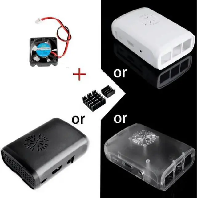 Main image of Pi 3 !Pi Box ABS case with Fan module Pi 2& Pi model b plus+ 2pcs pure aluminum heat sink