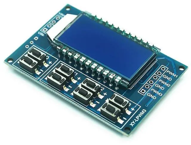 Main image of 3 channel PWM pulse frequency duty cycle adjustable module square wave rectangular wave signal generator