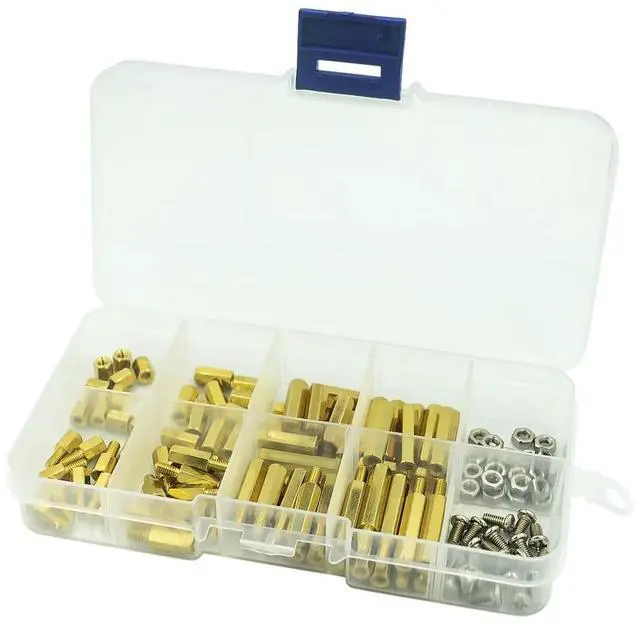 Main image of 120Pcs M3 Brass Standoff Spacer PCB Board Hex Screws Nut Assortment Kit Female-Female Spacers Male-Female Spacers