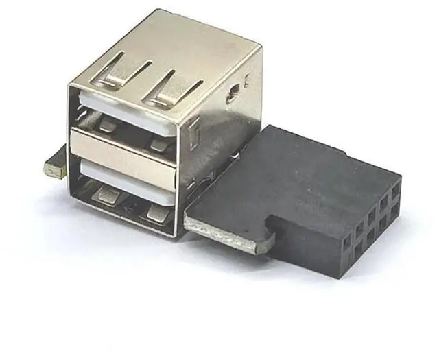 Main image of FOR 9pin to USB2.0 Type A Female Converter 9pin to USB Adapter Connector Motherboard Internal 9pin to 2x USB2.0 Riser for USB Device