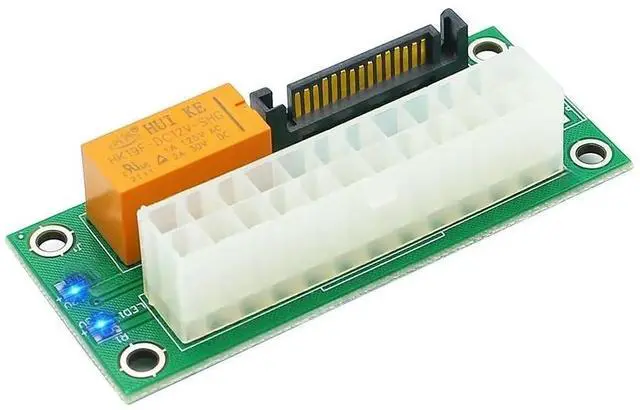 Main image of FOR Dual PSU Power Supply Adapter Board with LED ATX 24Pin to SATA Sync Starter Extender Cable Card Add2psu for Graphics Card