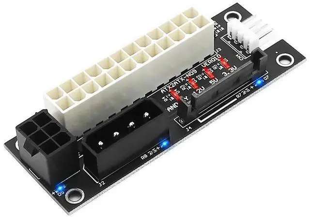 Main image of FOR Dual PSU Power Adapter ATX 24Pin to Molex 4Pin/SATA/6Pin Power Supply Board Sync Extender Cable Add2psu for Graphics Card