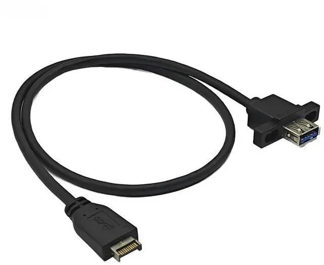 Main image of FOR 50CM 20Pin TYPE-E to USB 3.2 GEN2 10Gbps Female Front Panel Extension Cable USB3.2 TYPE-A Connector with Screw Mount for Desktop