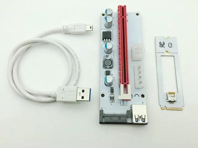 Main image of FOR Riser White 008S NGFF M.2 PCIE PCI-E 1X 2X 4X 8X 16X USB 3.0 Adapter Card 60cm Data Cable for