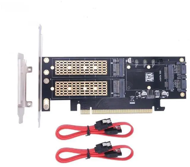 Main image of FOR M2 NVMe SSD NGFF to PCIE 3.0 X16 Adapter M Key B Key mSATA PCI Express 3.0 M.2 NVME SSD M2 SATA SSD mSATA 3 in 1 Converter Riser