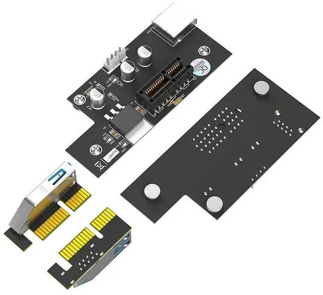 Main image of FOR PCI-E PCI Express 1X to 1X Riser Card SATA Power LED Indicator with Magnetic Foot Pads for PCIE X1 Extender USB 3.0 Cable