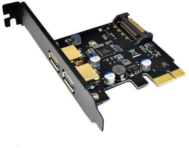 Main image of FOR USB 3.0 PCI Express PCIE USB 3.0 Card Adapter 5Gbps USB 3.0 PCI-E 2 Ports PCI Express Expansion Card SATA Power Connector for PC