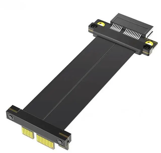 Main image of FOR PCIE4.0 X1 to X1 Riser Cable Goldfinger 90Degree Right Angle High-Speed PCIE Express 4.0 1X Extension Cable Extender for Desktop