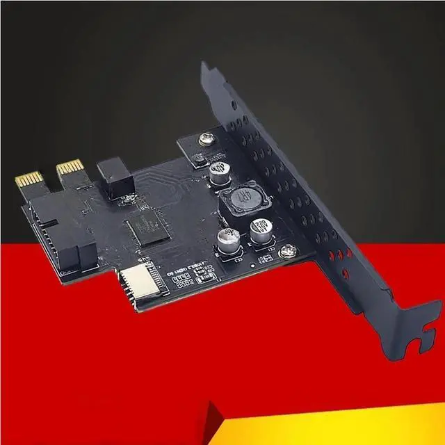 Main image of FOR PCI Express 2.0 X1 USB 3.2 Gen1 19Pin + TYPE-E Expansion Card PCIe Front Type-C Adapter Riser Type-E USB3.2 A-KEY 5Gbps Card
