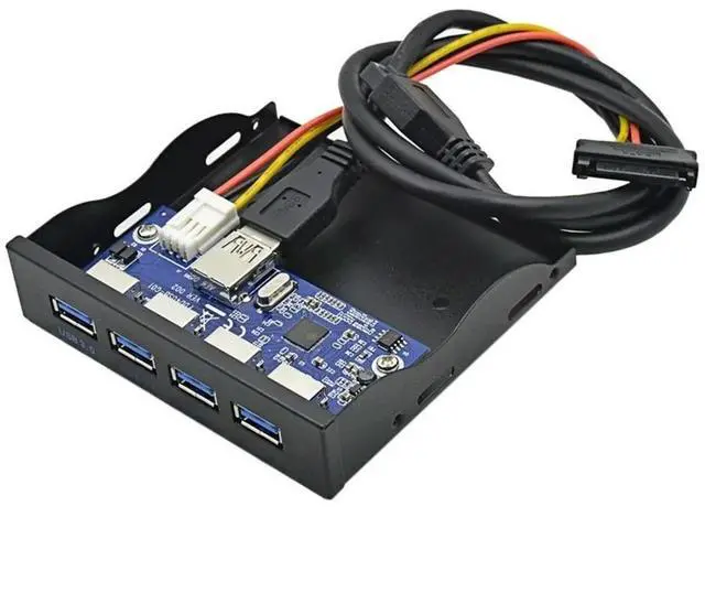 Main image of FOR USB HUB 19+1 20Pin 4 Port USB 3.0 Front Panel Combo Bracket USB3.0 Hub Adapter for PC Desktop 3.5" FDD Floppy Disk Drive Bay