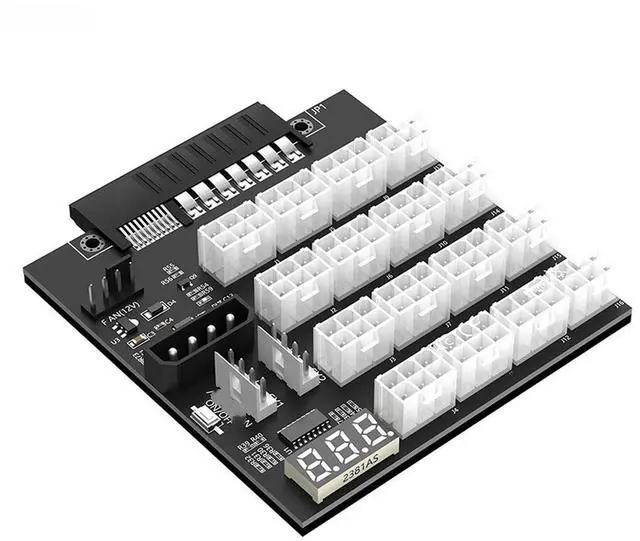 Main image of FOR ATX 16 Port 6Pin Power Supply Breakout Board Adapter Converter with Flash LED for 733428-101 720620-B21 830272-B21 720478-B21