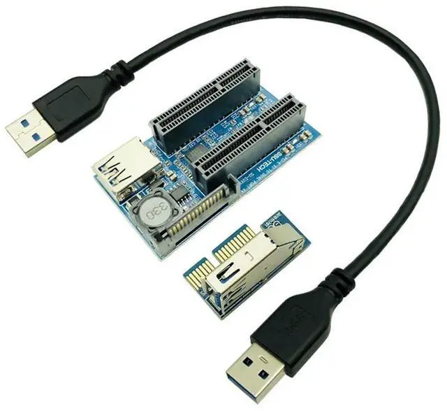 Main image of FOR Add On Card PCIE Riser Card Adapter PCI Express USB 3.0 Riser PCI-E Extender PCIE X1 to Dual Port PCI E X4 Expansion Card