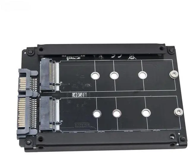 Main image of FOR JBOD 2 Port B+M Key M.2 SATA SSD to SATA3.0 6Gb 2.5" Adapter Riser Card with Metal Case Enclosure for 2230 2242 2260 2280 M2 SSD