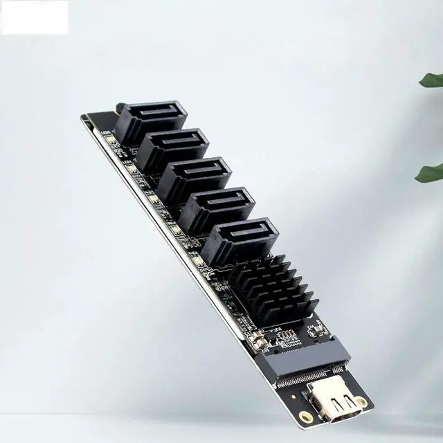 Main image of FOR Type C to 5 Port SATA 3.0 6Gbps Adapter Card JM575+JMS580 Chip SATA Expansion Card Riser USB C to SATA3.0 Converter for Computer