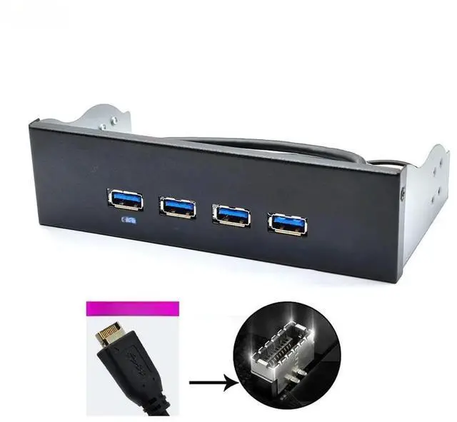 Main image of FOR 4 Port USB 3.2 Gen2 Front Panel 20Pin TYPE-E Splitter 10G USB3.1 Hub Expansion Adapter 60cm Extension Cable for 5.25" CD-ROM Bay