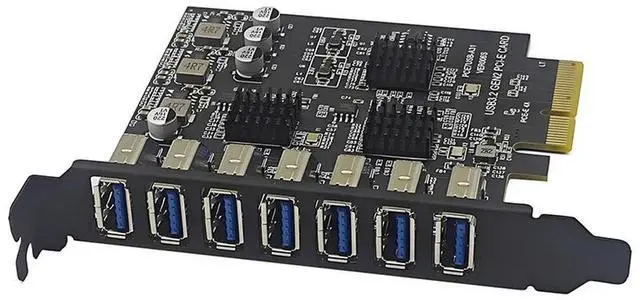 Main image of FOR PCIE USB Expansion Card 7 Port USB3.2 GEN2 10Gb PCI-E Add On Cards ASM3142 Chip PCI Express X4 to USB HUB Adapter for Desktop PC