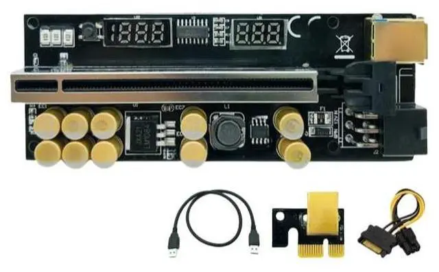 Main image of FOR 1-10PCS PCIE Riser for Video Card Riser 016 USB 3.0 Voltage Temperature GPU Riser PCI Express X16 Extender 6Pin Power for