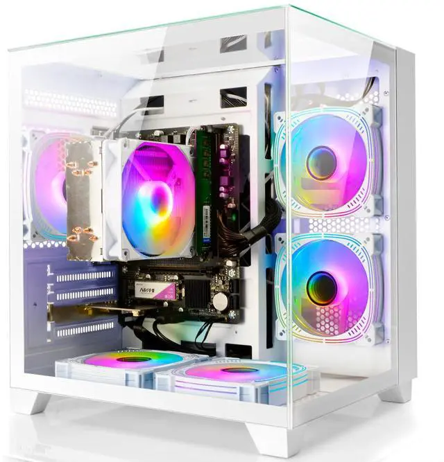 Main image of LXZ Desktop PC Computer Ryzen 5-5600GT 8 core 3.6GHz, 16G DDR4 RAM, 512G NVME SSD, Tower Computer with Wi-Fi & 400W Power Supply for Working, Home and Office (White)
