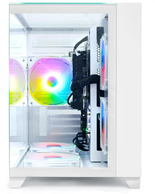 Alt view image 3 of 7 - LXZ Gaming PC Desktop,AMD Ryzen 5 5600GT(6-Core,4.6GHz),16GB DDR4 3200MHz,1TB NVMe SSD,Supports WiFi 6, RGB Fans,Seaview-style PC case,Prebuilt Gaming PC Tower