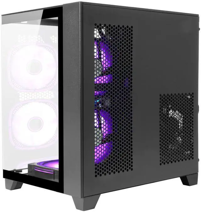 Alt view image 4 of 7 - LXZ Gaming PC Desktop,AMD Ryzen 5 5600GT(6-Core,4.6GHz),16GB DDR4 3200MHz,1TB NVMe SSD,Supports WiFi 6, RGB Fans,Seaview-style PC case,Prebuilt Gaming PC Tower Black
