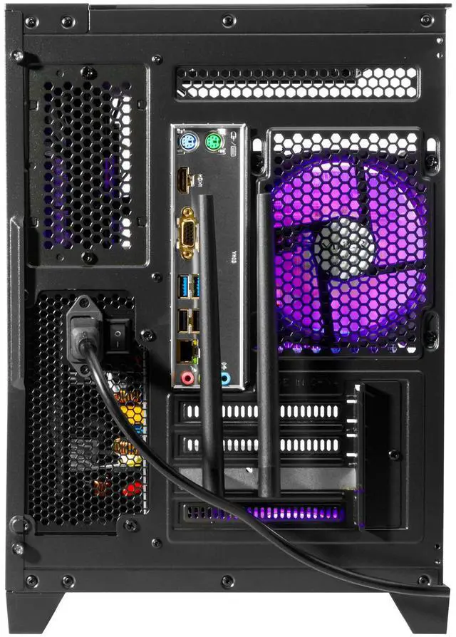 Alt view image 5 of 7 - LXZ Gaming PC Desktop,AMD Ryzen 5 5600GT(6-Core,4.6GHz),16GB DDR4 3200MHz,1TB NVMe SSD,Supports WiFi 6, RGB Fans,Seaview-style PC case,Prebuilt Gaming PC Tower Black