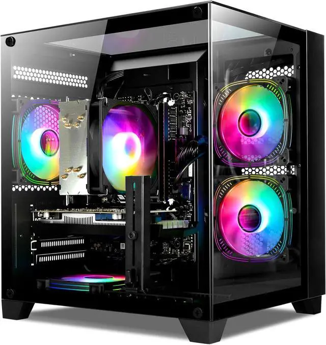 LXZ Gaming PC Desktop, AMD Ryzen 7 5700X 8-core 16 thread(up to 4.6 GHz), GeForce RTX 3050 (8GB),16GB DDR4 RAM, 512GB NVMe SSD, Prebuilt Gaming PC Tower, Supports WIFI 6, Bluetooth 5.2 and DLSS