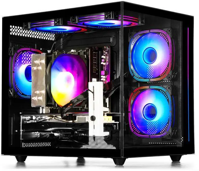 LXZ Gaming PC Desktop,  AMD Ryzen 7 5700X 8-core 16 thread(up to 4.6 GHz), GeForce RTX 3050 (8GB),16GB DDR4 RAM, 1TB NVMe SSD, Prebuilt Gaming PC Tower, Supports WIFI 6, Bluetooth 5.2 and DLSS