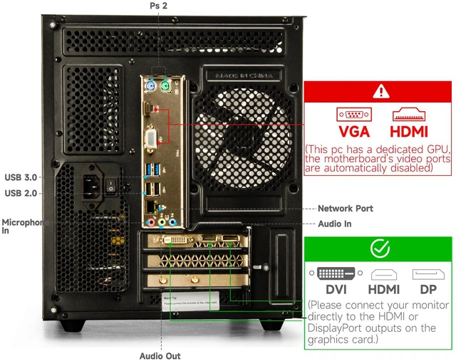 Alt view image 7 of 7 - LXZ Gaming PC Desktop AMD Ryzen 5 3500X 6-Core 6 Thread up to 4.1 GHz Prebuilt Gaming PC Tower with AMD Radeon RX 560, 16GB DDR4 RAM, 512GB NVMe SSD, WiFi 6, Windows 11 Pro