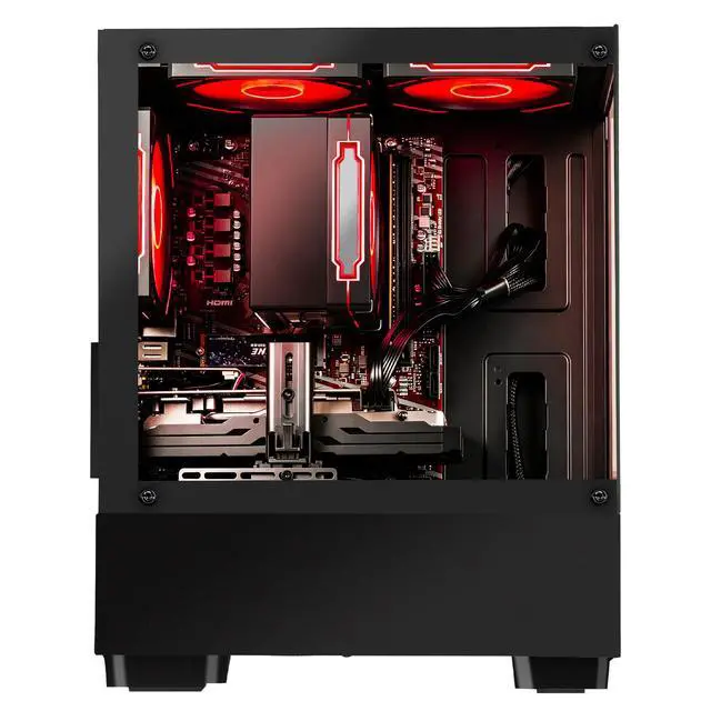 Alt view image 2 of 7 - LXZ Gaming PC Prebuilt Gaming Desktop R7 4700LE, Radeon RX 580,16GB DDR4 RAM, 512GB NVMe SSD,Prebuilt Gaming PC Tower, Supports WIFI 6, Bluetooth 5.2