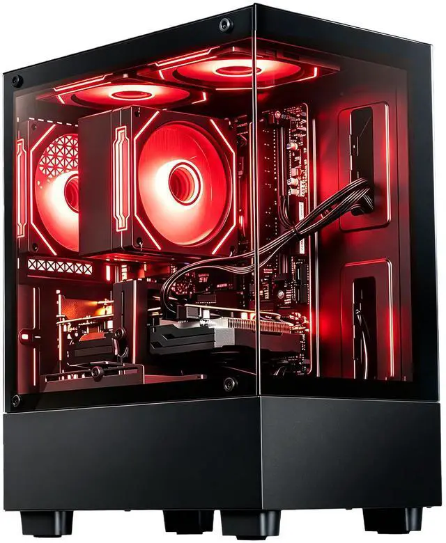 Main image of LXZ Gaming PC Prebuilt Gaming Desktop R7 4700LE, Radeon RX 580,16GB DDR4 RAM, 512GB NVMe SSD,Prebuilt Gaming PC Tower, Supports WIFI 6, Bluetooth 5.2