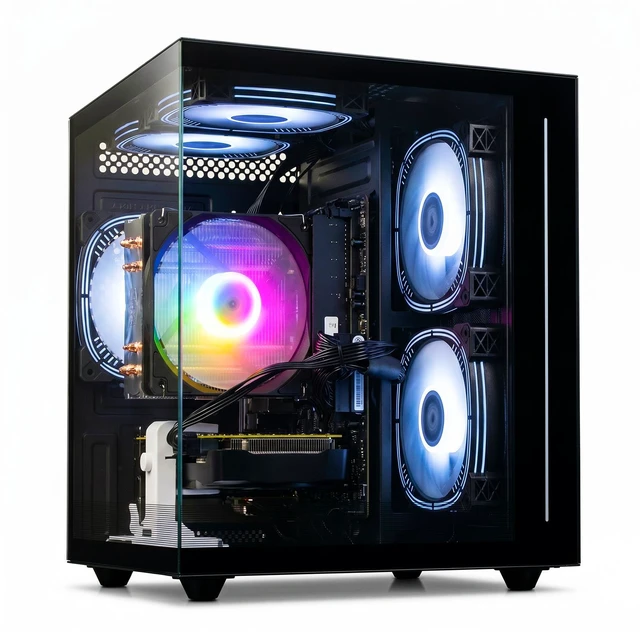 Alt view image 4 of 6 - LXZ Gaming PC Desktop, Prebuilt Gaming PC with AMD Ryzen 5 4500 6-Core 12-Thread up to 4.1 GHz, 16GB DDR4 RAM, 512GB NVMe SSD, Radeon RX 6500 XT, WiFi 6, Windows 11 Pro