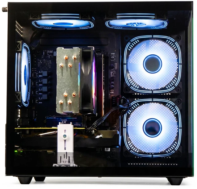 Alt view image 3 of 6 - LXZ Gaming PC Desktop, Prebuilt Gaming PC with AMD Ryzen 5 4500 6-Core 12-Thread up to 4.1 GHz, 16GB DDR4 RAM, 512GB NVMe SSD, Radeon RX 6500 XT, WiFi 6, Windows 11 Pro