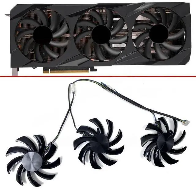 Main image of 3-piece fan 85mm 4-pin FDC10H12S9-C 3070 TI GPU fan for 3070 Ti 8GB graphics card fan