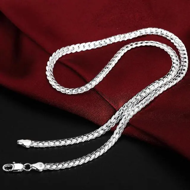 Alt view image 4 of 4 - Premium Sterling Silver Link Chain - Versatile Everyday Necklace for Men & Women - Tarnish-Resistant Jewelry for Sensitive Skin
