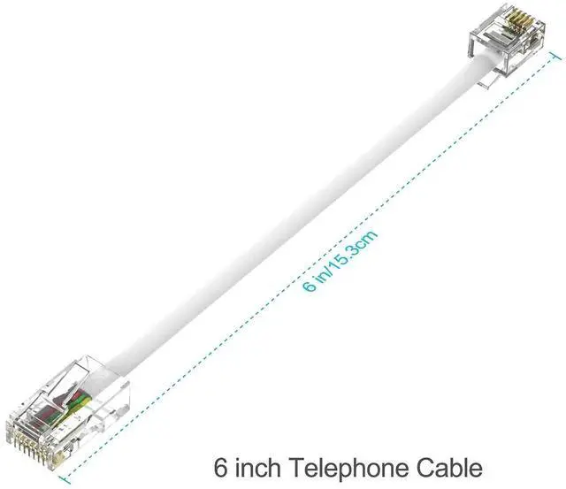 Alt view image 4 of 7 - JAENFONG Phone Jack to Ethernet Cable Adapter, RJ45 8P8C Female to RJ11 6P4C Male for Landline Telephone Service (2 Pack)