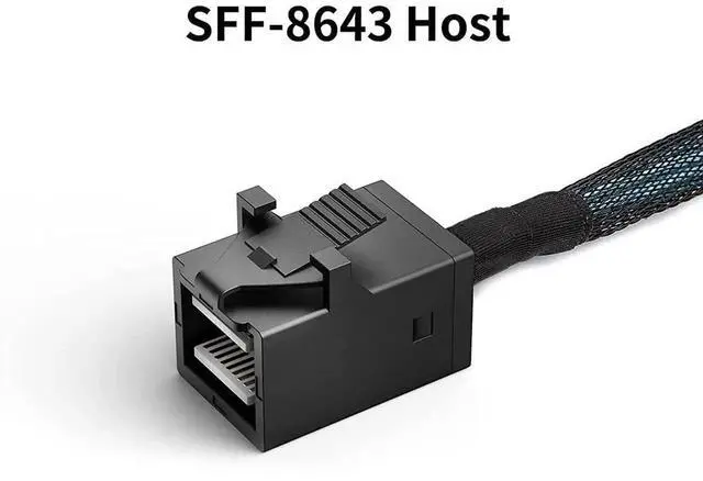 Alt view image 2 of 7 - JAENFONG 2-Pack 1.6FT/0.5M Internal HD Mini SAS SFF-8643 Host to 4X SATA Target Cable, SFF 8643 to 4 SATA Cable, SFF-8643 for Controller, 4 Sata Connect to Hard Drive