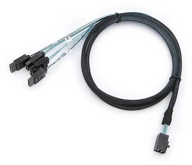 Alt view image 5 of 7 - JAENFONG 2-Pack 1.6FT/0.5M Internal HD Mini SAS SFF-8643 Host to 4X SATA Target Cable, SFF 8643 to 4 SATA Cable, SFF-8643 for Controller, 4 Sata Connect to Hard Drive