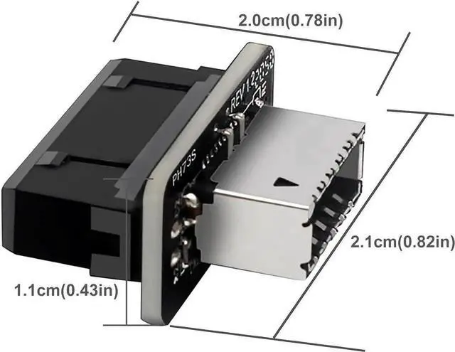 Alt view image 4 of 6 - JAENFONG USB 3.2 Gen 1 to USB 3.2 Gen 2 Header Adapter USB 3.1 Type-E Key-A to USB 3.0 20 Pin Header Converter for Type C Motherboard (Vertical Type)