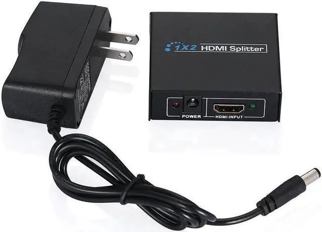 Alt view image 5 of 5 - JAENFONG HDMI 1 in 2 out 1080p 4K 1x2 HDCP Stripper 3D Splitter Power Signal Amplifier