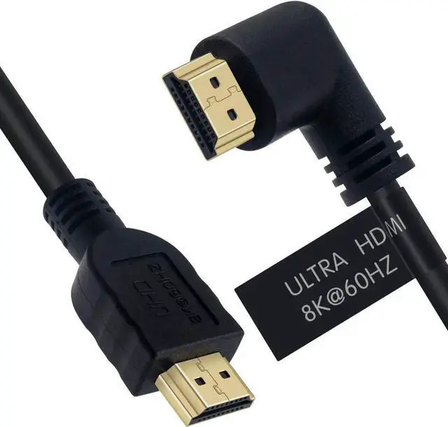 Alt view image 2 of 7 - JAENFONG 8K HDMI Cable 2feet, HDMI 2.1 Cable 90 Degree Left Angle HDMI Male to Male 8K HDMI Cable 48gbps 2.1 Cable Support 8K@60Hz 4K@120 7680P 8K HDMI 2.1 Cable for TV/Xbox /PS4 /PS5(2FT=0.6M)