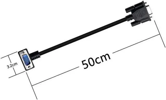 Alt view image 3 of 6 - JAENFONG 90 Degree VGA Cable Down Angle VGA Male to VGA Female Cable 1080P Full HD Computer Monitor Cable 0.5M (Down)
